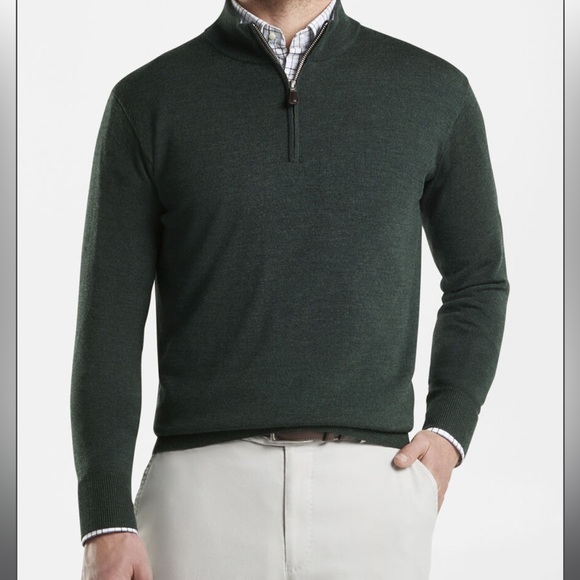 PETER MILLAR Crown Soft Merino Wool & Silk Blend Quarter-Zip Sweater size XL - Picture 9 of 9